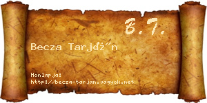 Becza Tarján névjegykártya